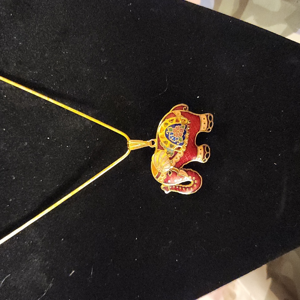 Vintage Cloisonne Elephant Pendant - Picture 5 of 5